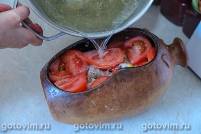 Путук из баранины с нутом - армянский суп в глиняном горшочке, Шаг 08