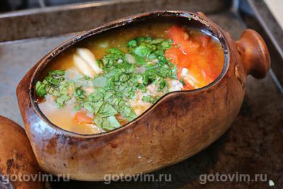 Путук из баранины с нутом - армянский суп в глиняном горшочке, Шаг 09