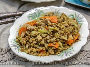 Рагу с мясом и чечевицей