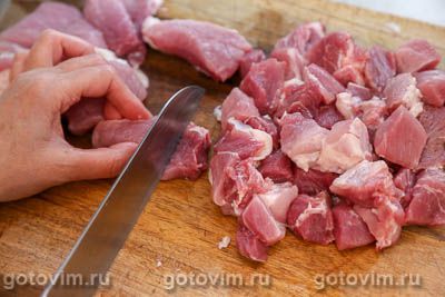 Рагу из свинины с жареными баклажанами и картофелем в соевом соусе, Шаг 04
