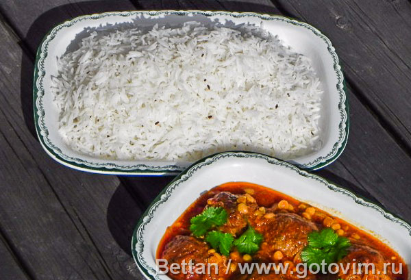Чалау - рис для мясных котлет куфта по-афгански. Фотография рецепта