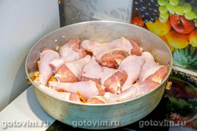 Рис с куриными голенями в духовке, Шаг 06
