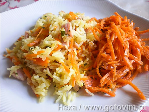 Рис с овощами и каслером (по мотивам турецкого пилава). Фотография рецепта