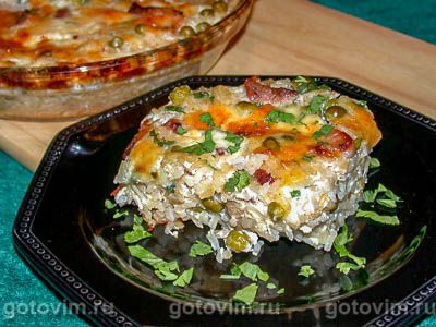 Ризотто с говядиной и зеленым горошком. Фото-рецепт