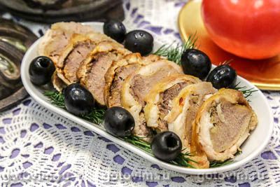 Куриный рулет со свиным языком. Фото-рецепт