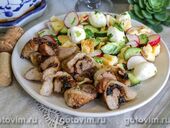 Мясные рулетики с вялеными томатами и сыром в мультиварке