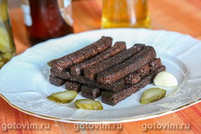 Ржаные гренки с чесноком. Фотография рецепта Ржаные гренки с чесноком. Фотография рецепта