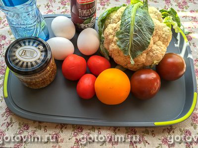 Салат из цветной капусты с помидорами и яйцами, Шаг 01