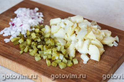 Салат из слабосоленой семги с овощами, Шаг 01