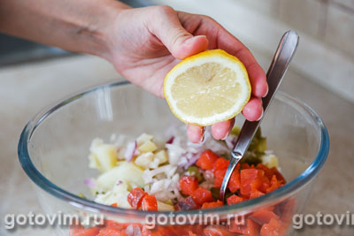 Салат из слабосоленой семги с овощами, Шаг 03