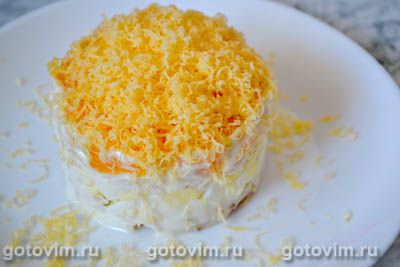 Слоеный салат из куриной грудки с апельсинами, Шаг 09
