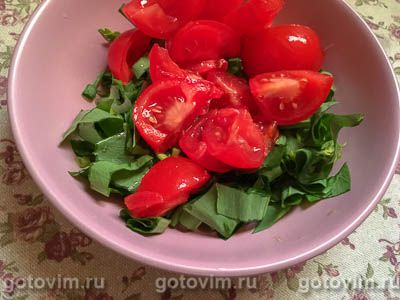 Овощной салат из молодой капусты, редиса и черемши с горчично-уксусной заправкой, Шаг 04