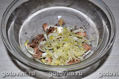 Салат из печени трески с рисом и яблоками, Шаг 04