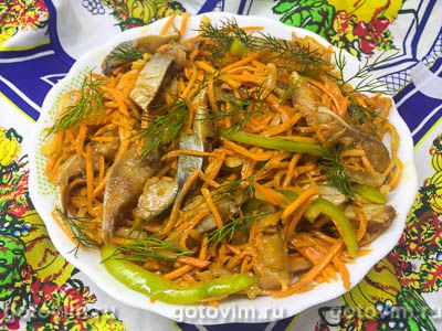 Салат с селедкой и корейской морковью