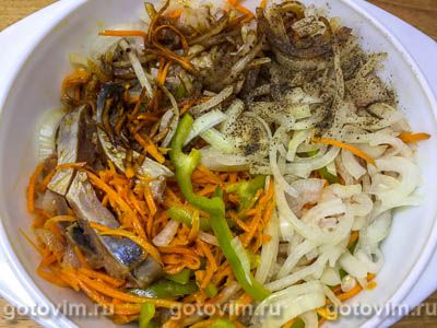 Салат с селедкой и корейской морковью, Шаг 06