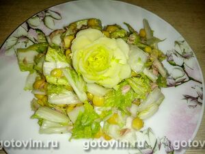 Слоеный салат с рыбными консервами и слоеный салат "Нежность" с рыбными консервами и яблоками