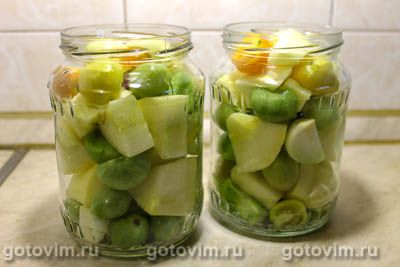 Салат из зеленых помидоров с кабачками на зиму, Шаг 05