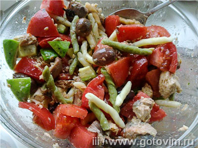Макаронный салат с авокадо и горбушей, Шаг 05