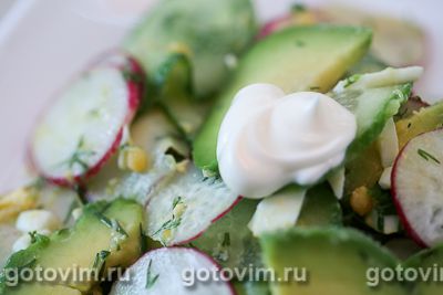 Овощной салат с авокадо и яйцом, Шаг 05