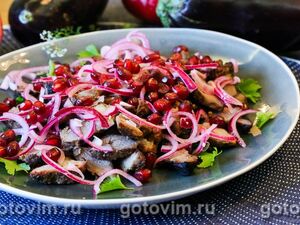 Салат из баранины с маринованным луком и гранатом