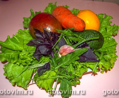 Овощной салат с авокадо, манго и кукурузой, Шаг 01