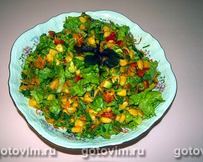 Овощной салат с авокадо, манго и кукурузой, Шаг 06