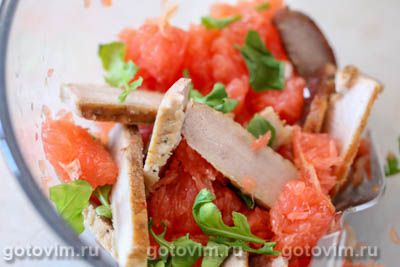 Салат с грейпфрутом и мясом, запеченным со специями, Шаг 04