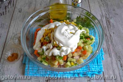 Салат из индейки с картофелем и кукурузой , Шаг 06