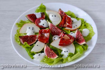Фруктовый салат со свежим инжиром и грушей, Шаг 06