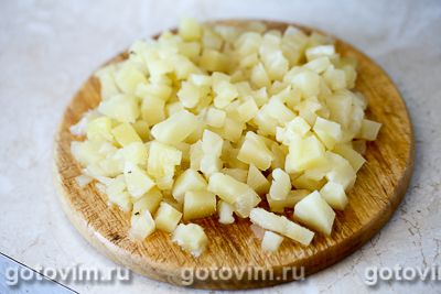 Салат с копченой курицей, ананасом и сыром, Шаг 03