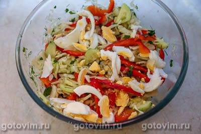 Салат с копченой курицей и капустой, Шаг 05