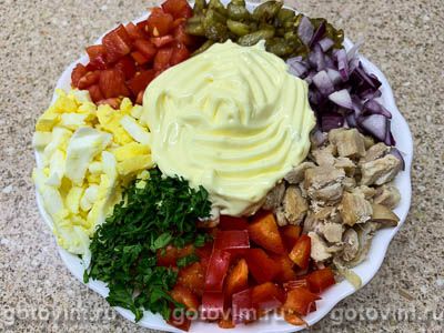Салат из кролика с жареными баклажанами, Шаг 10