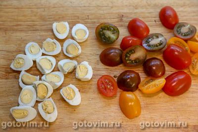 Салат с мидиями, помидорами и рисом, Шаг 03