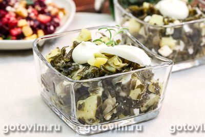Салат с морской капустой и картофелем. Фото-рецепт