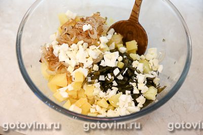 Салат с морской капустой и картофелем, Шаг 03