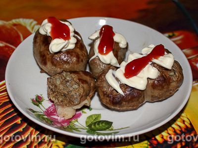 Сальники из свиной печени и легкого. Фото-рецепт