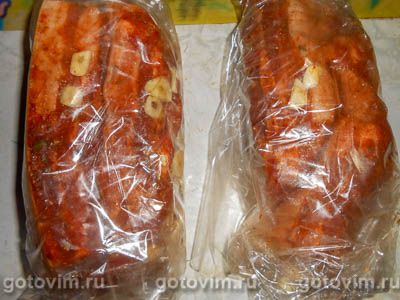 Вареное сало в пакете с паприкой и чесноком, Шаг 05