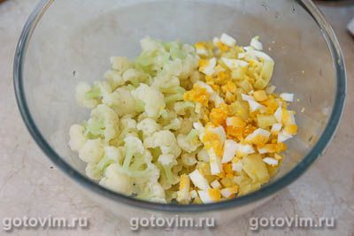 Салат из печени трески с картофелем и цветной капустой, Шаг 07