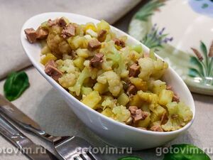 Салат из печени трески с картофелем и цв