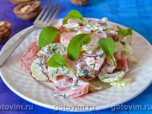 Овощной салат с греческим йогуртом - рецепт пошаговый с фото