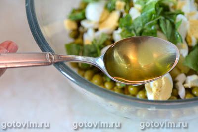 Салат с солеными грибами, картофелем, рукколой и перепелиными яйцами, Шаг 08