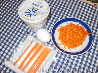 Салат из крабовых палочек и корейской морковки, Шаг 01