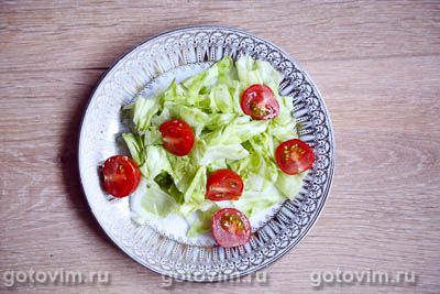 Салат с жареным тофу, оливками и помидорами черри, Шаг 05