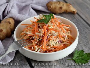 Салат из топинамбура с морковью и яйцом