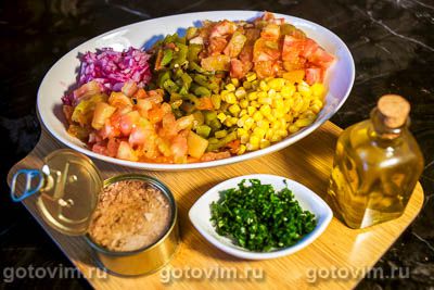 Салат с тунцом и печеными овощами, Шаг 06