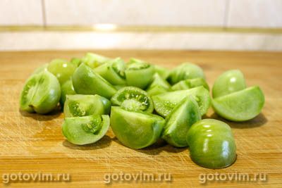 Салат из зеленых помидоров на зиму без стерилизации, Шаг 01
