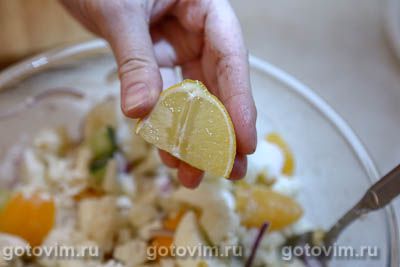 Салат из цветной капусты с сыром моцарелла, Шаг 07