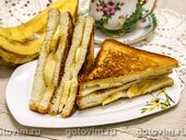 Сэндвич с бананом и мёдом