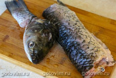 Шашлык рыбный из белого амура в маринаде с водкой , Шаг 01