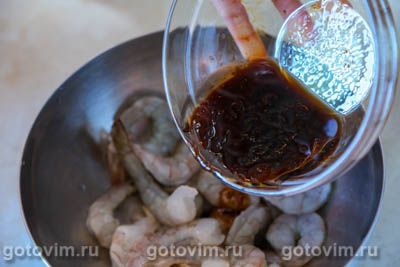 Шашлык из креветок в маринаде с соевым соусом, Шаг 05